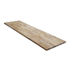 6 Ft. L X 25 In. D Unfinished Teak Solid Wood Butcher Block Countertop with Squa