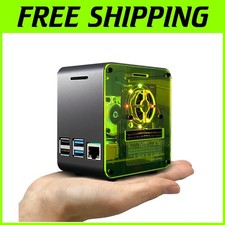 Raspberry Pi 4 Aluminum Case with Cooling Fan  Color Changing Ambient Light