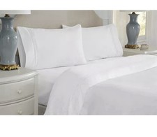 Pointehaven Queen 620 Thread Count 100 Cotton 4-Piece Sheet Set White New