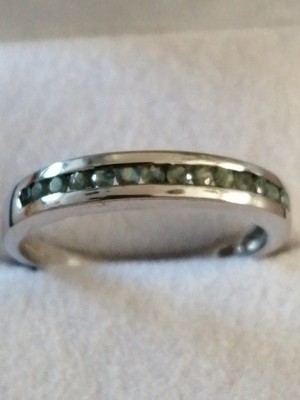 Bandring 9 kt Weißgold echter abgebauter Alexandrit Karte Echtheit NEU verpackt