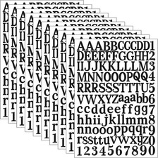 WNYT 1210 Pieces10 Sheets Letter Stickers Self-Adhesive Vinyl Black