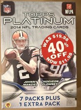 2014 Topps Platinum Football Blaster Box Factory Sealed NFL Cards