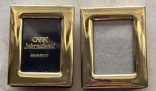 Vtg Carr International Miniature Frame LOT of 2 Solid Brass 1 1/4" x 2"
