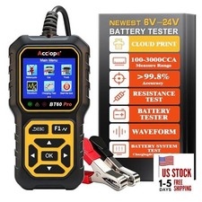 BT60 PRO Car Battery Tester 6V/12V/24V, 2 120Ah, 100 3000 CCA, Black-Yellow