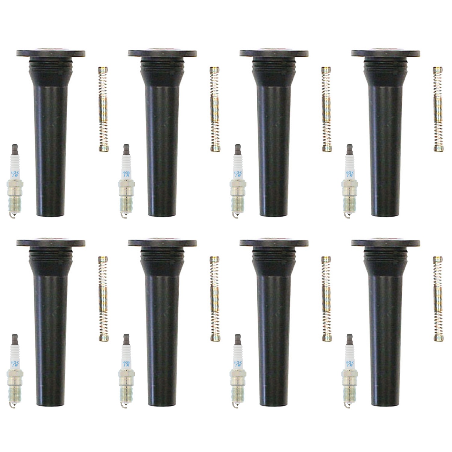 NGK 8 Laser Iridium Spark Plugs  Denso Coil Boots Kit for Deville Eldorado V8