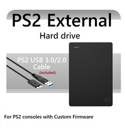 PS2 External Hard Drive 500GB Choose your Format PS2 USB cable included (MODS)