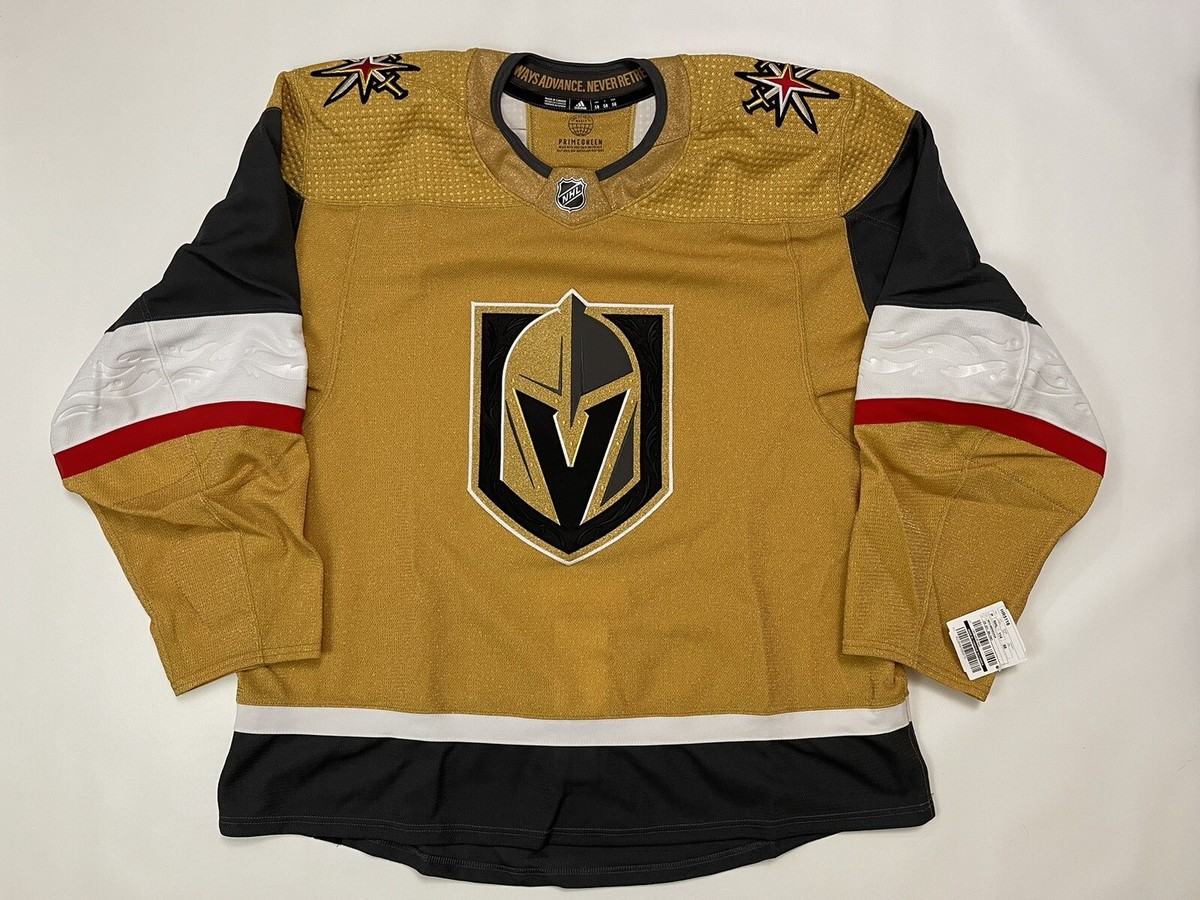 Vegas Golden Knights Gold Jersey Size 58 Team Issued Adidas Home MiC NHL  Hockey