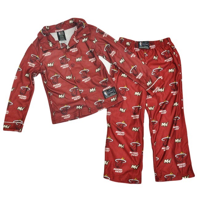 NBA Unk Miami Heat Sleep Wear Scattered Pajamas Set Youth Kids Shirt