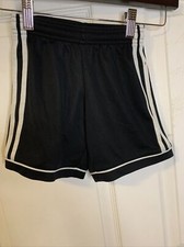 Adidas Climalite Boys Toddler SZ 2XS Black/White Elastic Waist Shorts 2206