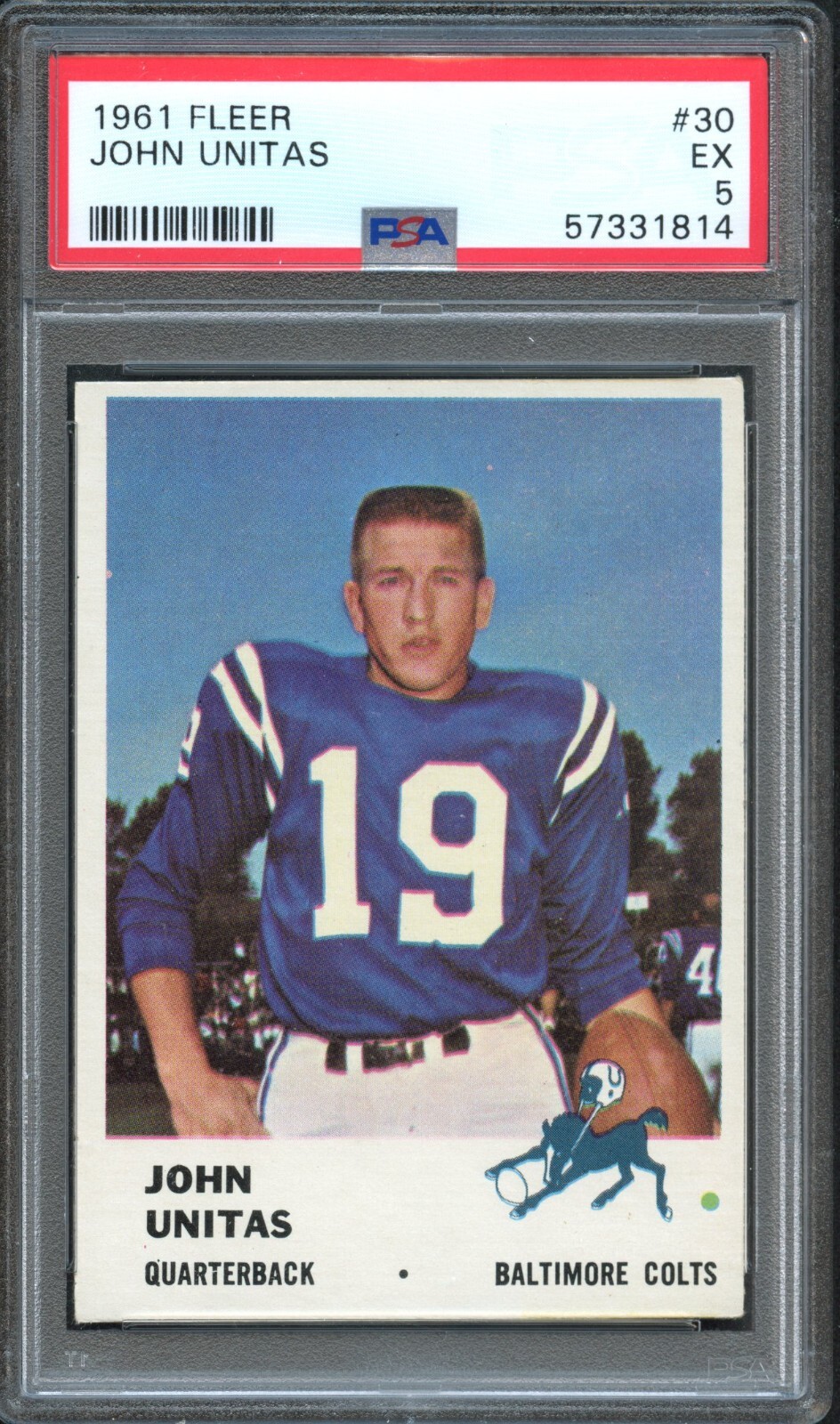 FB - 1961 Fleer - #30 - John Unitas - PSA 5 - EX