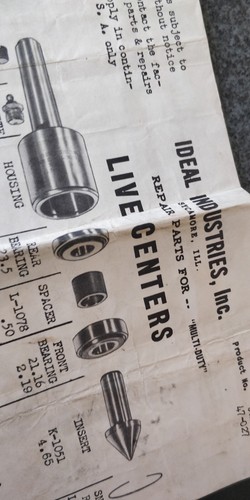1952 ~ Ideal Industries ~ Foglio ricambi riparazione centri vivi con prezzi - Foto 5 di 9