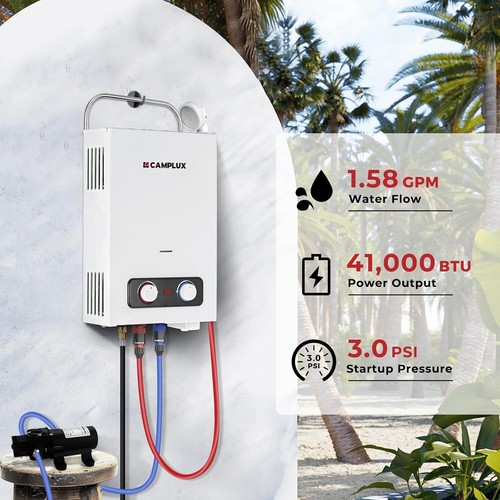 Camplux Portable Propane Water Heater Instant Hot Water for Camping,RV &Off-Grid - 第 4/14 張圖片