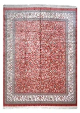 8X10 Red Hereke Tufted Pure Silk Rug Oriental 1000 KPSI (7'10" x 9'10")