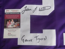Josh Williams signed LSU Tigers Louisiana State jersey w/ Geaux Tigers JSA COA