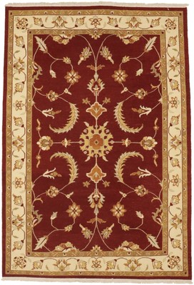 Hand-Knotted Sumak Oriental Rug Floral Partially Woven Decor Carpet 6'7X9'6 ft