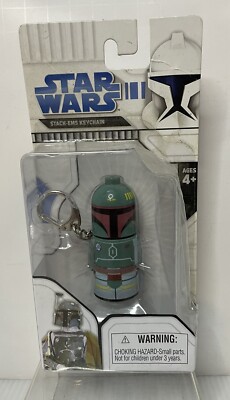 Star Wars BOBA FETT Keychain Mandalorian Retired Stack Em S1 Basic Fun 2008