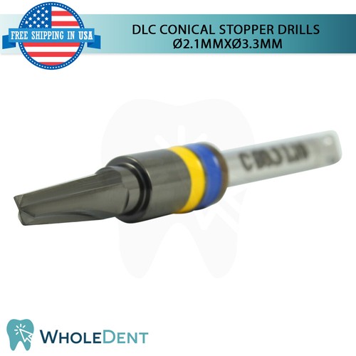 Taladro de tapón integral cónico DLC Ø2.1 XØ3.3 instrumento herramienta de impresión dental - Imagen 3 de 9