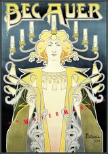 Bec Auer 1896 Belgian Gas Lamp Advertisement Vintage Poster Print Wall Decor Art