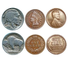  Indian Head Cent Lot Buffalo Nickel Wheat Penny