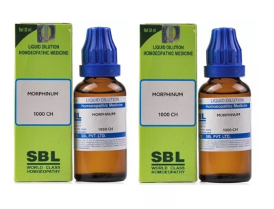 (2 Pack) SBL Homeopathic Morphinum  1000 CH (1M) (30ml Each) Dilution
