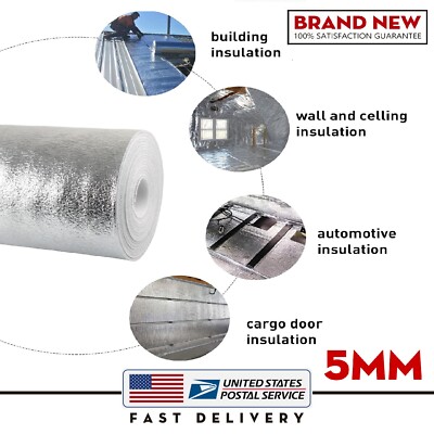 160''x40'' Single EPE Foam Reflective Heat Vapor Radiant Barrier Insulation Mat