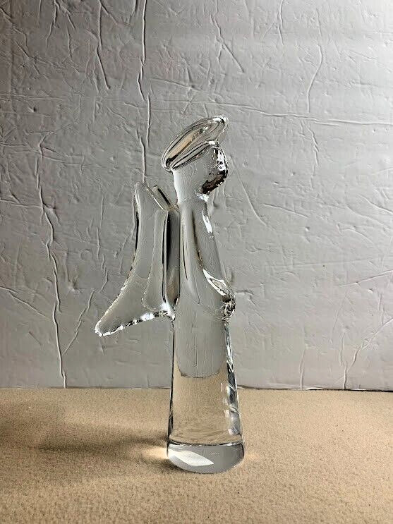 The Toscany Collection Nativity Angel 24% Lead Crystal Solid Clear Glass 9” Tall