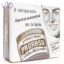 PRORASO Toccasana Vintage Tin Metal Gift Box, White Shaving Cream, Aftershave