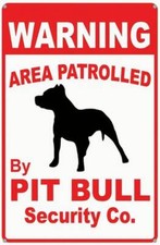 WARNING Sign No Trespassing Metal Sign Pit Bull Attack Dog
