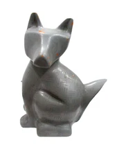 Egyptian ANUBIS Dog Fox Wolf statue Genuine Soapstone 7'' handcrafted in Kenya