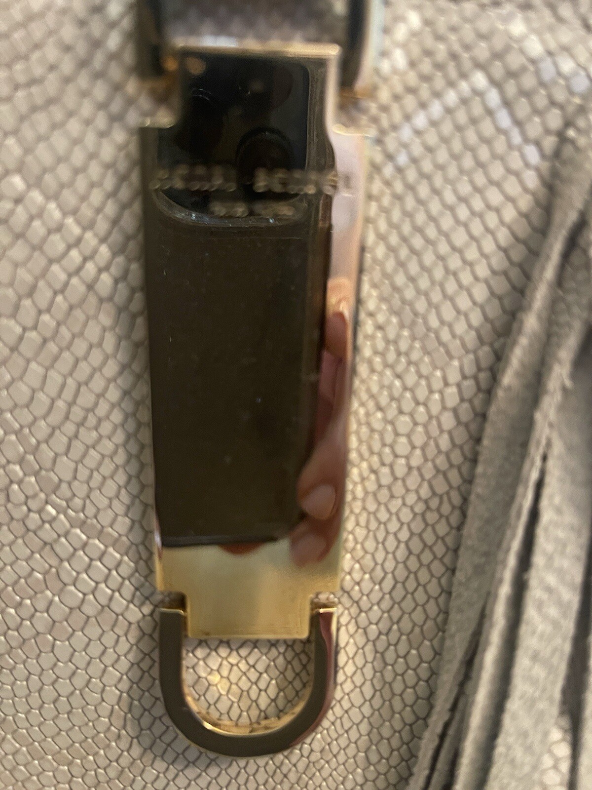 Henri Bendel A List Python Embossed Expandable Sa… - image 3