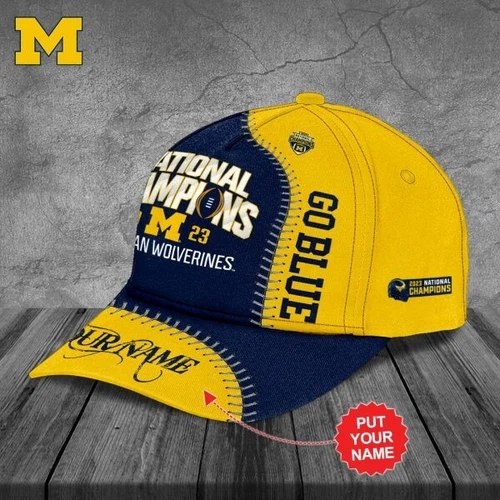 Personalized Michigan Wolverines Football Baseball Cap