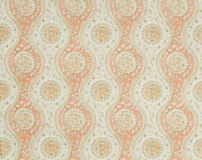 BRUNSCHWIG & FILS VORHANGSTOFF DESIGN Nadari Print 3,7 METER PFIRSICH/GOLD