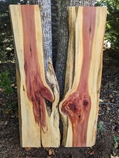 Cedar slabs 2  Live Edge  River Table Set epoxy set Curves