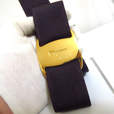 Auth Vintage Salvatore Ferragamo Vara Ribbon Purple Belt 74  display picture 3