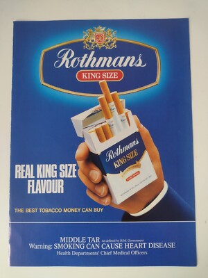 Vintage original: 1980s Rothmans Real King Size flavour cigarette  advertisement