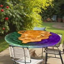 Custom Mixed Epoxy Resin Table – Unique Handmade Design