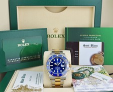 Rolex ROLEX 41mm 18kt Gold & SS Submariner Blue Dial w/ CARD 126613 LB SANT BLANC