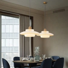 Novelty Milk Glass Shade Hanging Island Light Modern Dining Room Pendant Light