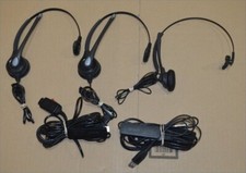 3 Plantronics Headsets w/ 2 DA40 Headset to USB Adapter