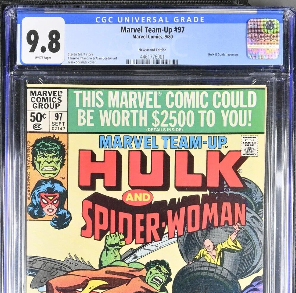 MARVEL TEAM-UP #97 Marvel, 1980 NEWSSTAND CGC 9.8 Hulk & Spider-Woman Infantino - Image 2 of 4