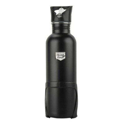 FISCHER Trinkflasche Edelstahl mit Halter 750ml Wasserflasche E-Bike Fahrrad