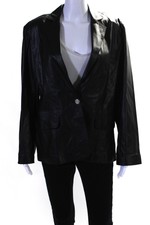 In Transit 2 Womens Leather Single Button Jacket Black Size Extra Large