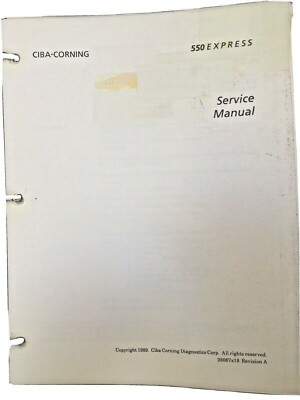 CIBA CORNING 550 Express Plus Chemistry Analyzer Service Manual Only