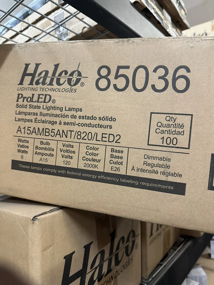 6.5W LED Light Bulb Amber Medium Screw Base 120V - HALCO-A15AMB5ANT-820-LED2 - Image 2 of 2