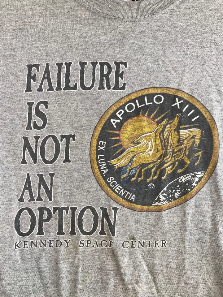 Vintage Kennedy Space Center Shirt Men's Medium Gray Apollo XIII Graphic - Image 4 of 4