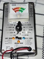 Vintage Analog Professional Battery Tester 1.5V - 45V Mallory BT20 (Duracell)