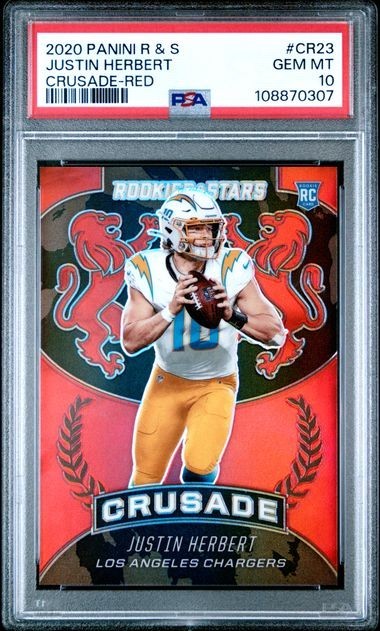 Justin Herbert Panini Rookies & Stars Crusade #CR23 Red