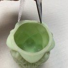 1893 Fostoria Shade & Lamp Toothpick Holder Pineapple Pattern Uranium Glass READ — photo 9