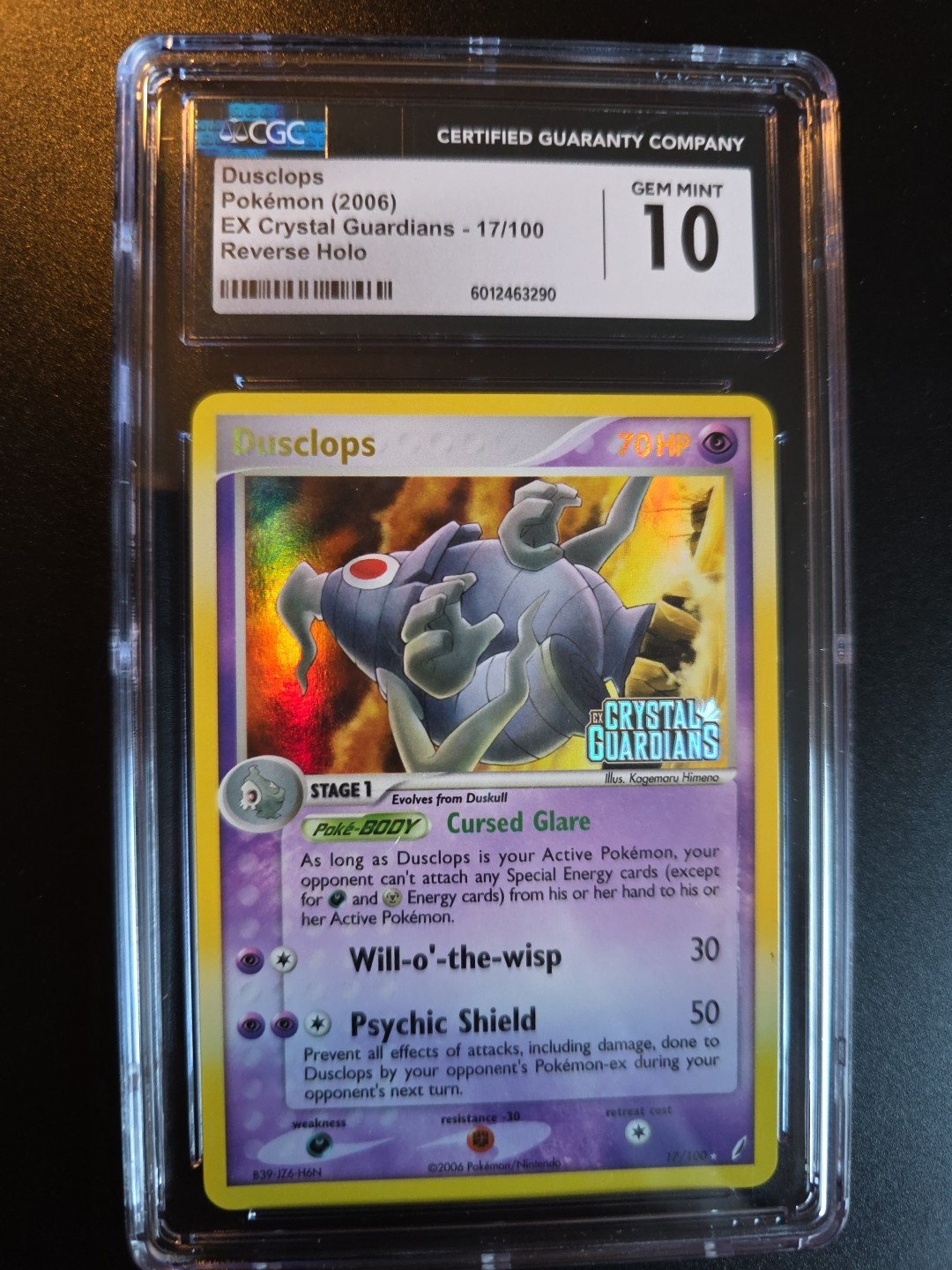 2006 POKEMON EX CRYSTAL GUARDIANS DUSCLOPS REVERSE HOLO 17/100 CGC 10 GEM MINT