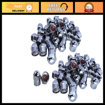 Set of 100 Chrome Valve Stem Caps - Premium Tire Rim Wheel Nuts, TPMS Safe, Univ